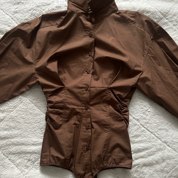 Brown Zara Poplin bodysuit - Picture 4 of 6